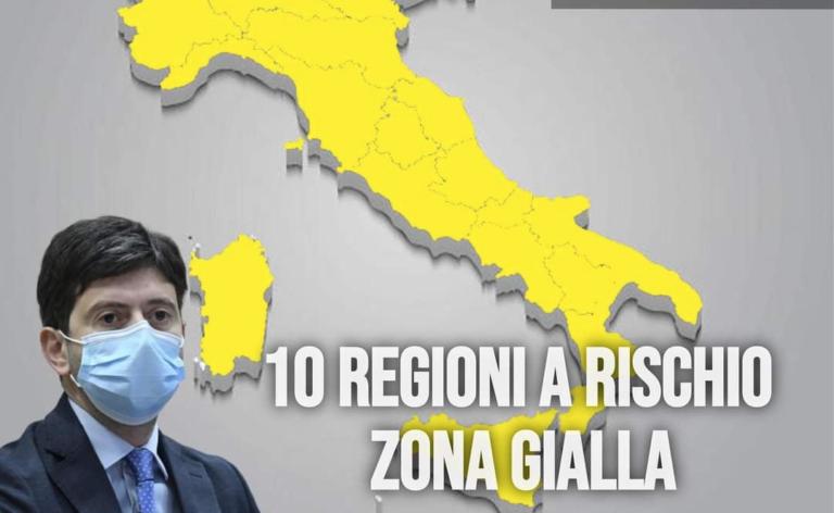 10 regioni in zona gialla