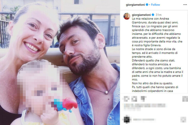 Giorgia Meloni e Andrea Giambruno, è finita per sempre: l’annuncio della premier